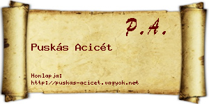 Puskás Acicét névjegykártya